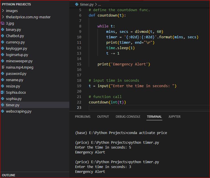 Countdown Timer Using Python