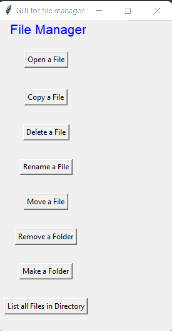 Create File Manager In Python Using Tkinter