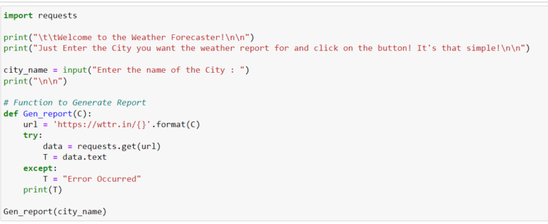 Weather Program In Python file