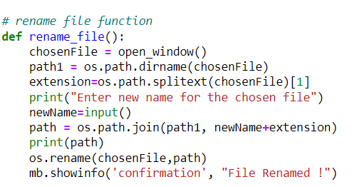 File Manager using Python renaming code
