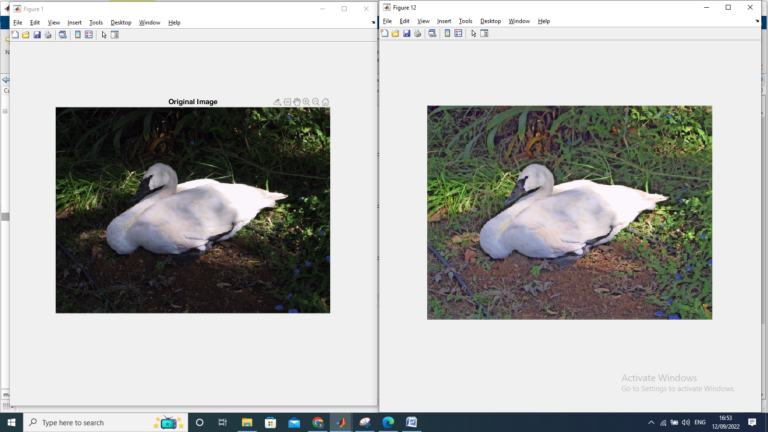 Example of low light image enhancement in MATLAB