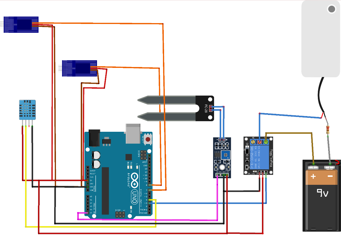 Smart Irrigation System using Arduino Circuit Diagram