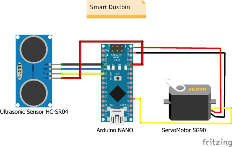 smart dustbins circuit diagram