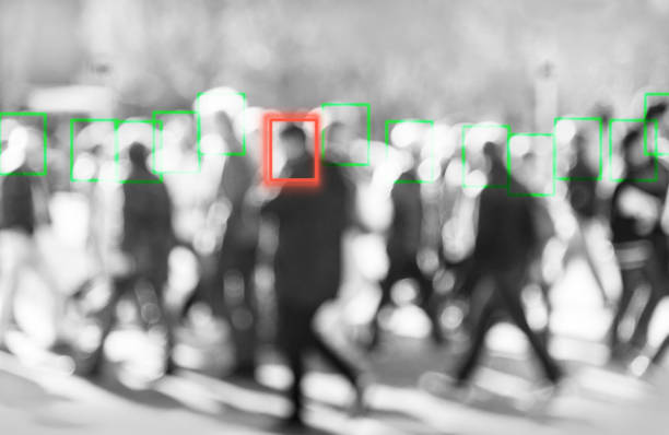 Computer vision vendor evaluation — AI detection boxes tracking people in a busy scene