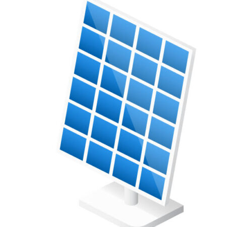 Isometric 3D vector illustration solar panels for electricity generation
